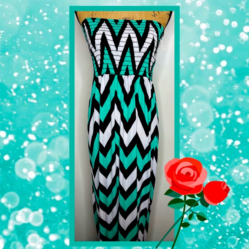 Maxi Knit Dress Chevron Design